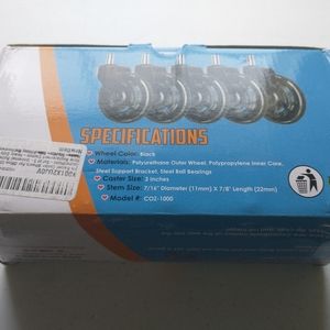 CozmoWorld Office Caster Wheels (Set of 5)